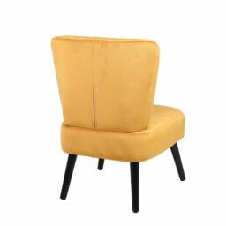 Neo Crushed Velvet Shell Accent Chair in Yellow - thumbnail 4