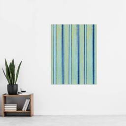 "Artery8 Blue Stripes Pattern Vintage Japan Wall Art Print Korin - Size: W12"" x H16""" - thumbnail 4