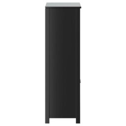 Berkfield Home Bathroom Cabinet BERG Black 69.5x34x110 cm Solid Wood Pine - thumbnail 5