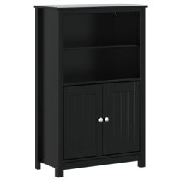 Berkfield Home Bathroom Cabinet BERG Black 69.5x34x110 cm Solid Wood Pine - thumbnail 2