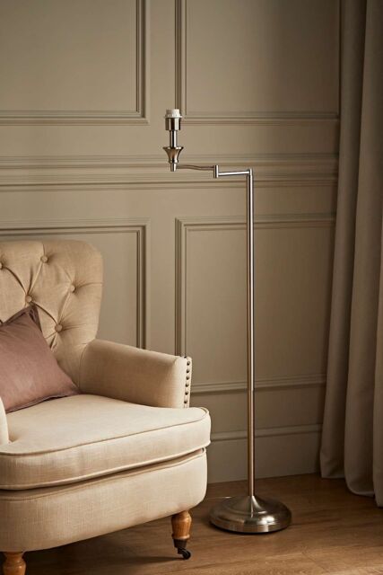 ValueLights Sinatra Brushed Chrome Floor Lamp Base in Metallic Silver - image 1