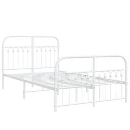 Berkfield Home Metal Bed Frame without Mattress with Footboard White 120x190cm - Size: 120x190 cm - thumbnail 3