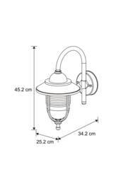 CGC Lighting Jemima Black Fisherman Hooked Outdoor Wall Lantern Light - thumbnail 5