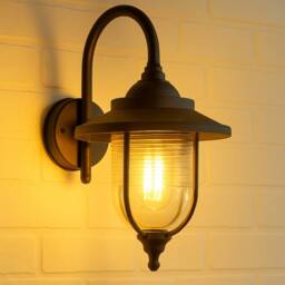 CGC Lighting Jemima Black Fisherman Hooked Outdoor Wall Lantern Light - thumbnail 7