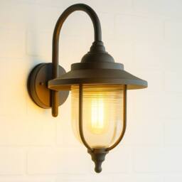 CGC Lighting Jemima Black Fisherman Hooked Outdoor Wall Lantern Light - thumbnail 6