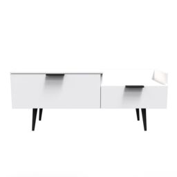Ready Assembled 2 U Fuji TV Console Unit (Ready Assembled) in White - thumbnail 1