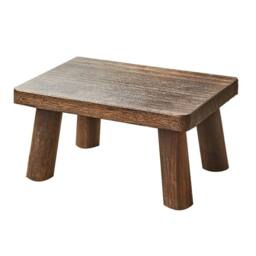 Nordara Deep Baked Wooden Rectangle Low Stool Footstool in Brown - Size: 0.6m2 - thumbnail 1