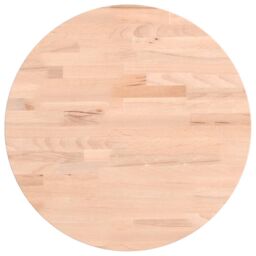 Berkfield Home Table Top Ã˜40x2.5 cm Round Solid Wood Beech in Brown - Size: 40x2.5 cm - thumbnail 2