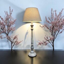 Minster Table Lamp & Shade - L20 x W20 x H60 cm in Grey
