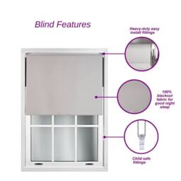 Furnished Fuchsia Pink Blackout Roller Blinds with Metal Fittings - Trimmable Window Shade - Size: 120 cm width x 165 cm drop - thumbnail 2