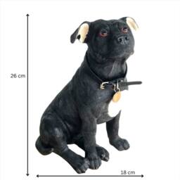Animal Crackers Large Sitting Black Staffordshire Bull Terrier Figurine By Leonardo - thumbnail 2