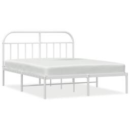 Berkfield Home Metal Bed Frame with Headboard White 180x200 cm Super King - thumbnail 2