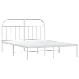 Berkfield Home Metal Bed Frame with Headboard White 180x200 cm Super King - thumbnail 5