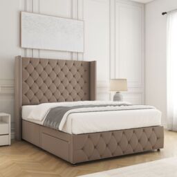 "BSSPOKE Mayfair Plush Velvet Divan Bed 54""Headboard & No Mattress No Drawers in Bronze - Size: Single" - thumbnail 2