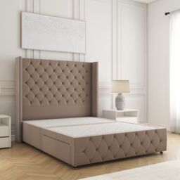 "BSSPOKE Mayfair Plush Velvet Divan Bed 54""Headboard & No Mattress No Drawers in Bronze - Size: Single" - thumbnail 1