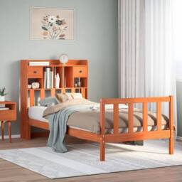 Berkfield Home Decorative Bookcase Bed without Mattress Wax Brown 100x200 cm Sol - thumbnail 2