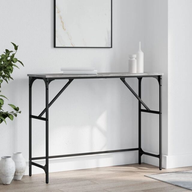 Berkfield Home Console Table Grey Sonoma 100x32x75 cm Engineered Wood - Size: 100 x 32 x 75 cm - image 1