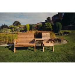 Churnet Valley Garden Furniture Ltd Valley Trio Set with Tray - Fully Assembled - Set of Cushions Inc in Brown - thumbnail 3
