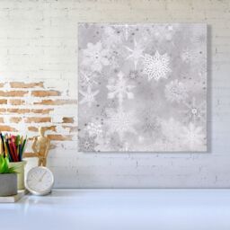 Warren Reed - Designer Snowflakes Canvas in Silver - Size: w10 inch x h10 inch - thumbnail 1