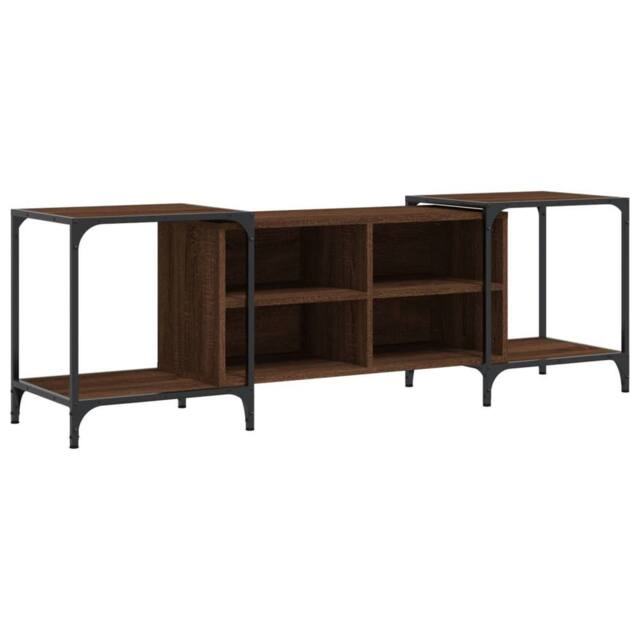 Berkfield Home TV Cabinet Brown Oak 153x37x50 cm Engineered Wood - Size: 153 x 37 x 50 cm - image 1