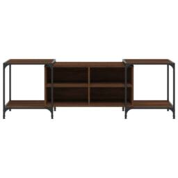 Berkfield Home TV Cabinet Brown Oak 153x37x50 cm Engineered Wood - Size: 153 x 37 x 50 cm - thumbnail 4