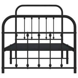 Berkfield Home Metal Bed Frame with Headboard & Footboard Black 90x190 cm Single - thumbnail 6