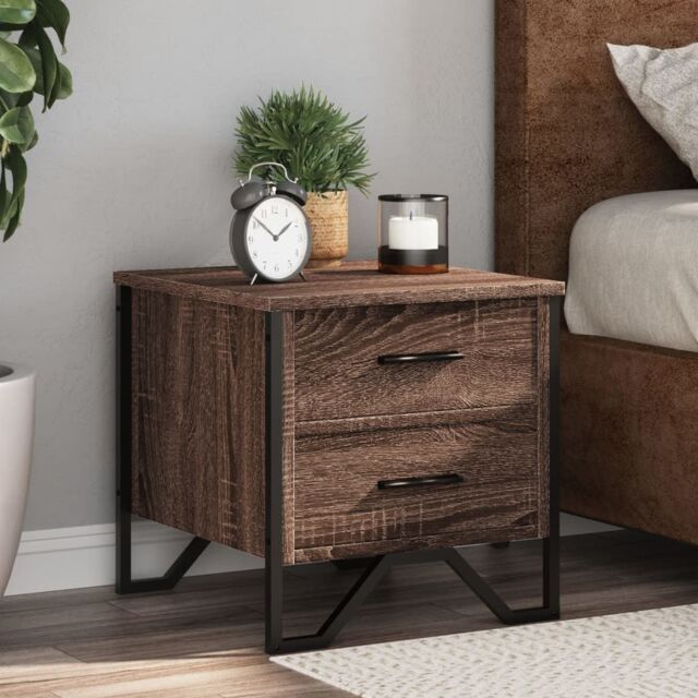 Berkfield Home Bedside Cabinets 2 pcs Brown Oak 40x41x40 cm Engineered Wood - Size: 40 x 41 x 40 cm - image 1