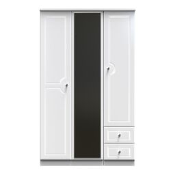 Ready Assembled 2 U Stratford Tall Triple Mirror + Drawer Wardrobe (Ready Assembled) in White - thumbnail 1