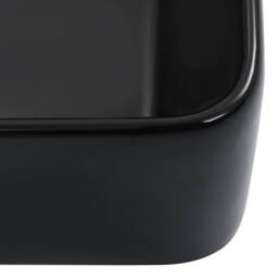 Berkfield Home Wash Basin 40x30x13 cm Ceramic Black - Size: 40 x 30 x 13 cm - thumbnail 5