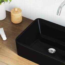 Berkfield Home Wash Basin 40x30x13 cm Ceramic Black - Size: 40 x 30 x 13 cm - thumbnail 3