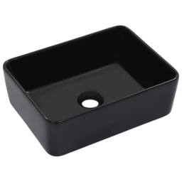 Berkfield Home Wash Basin 40x30x13 cm Ceramic Black - Size: 40 x 30 x 13 cm - thumbnail 2