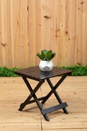 Orsina Beauport Wood Folding Table in Black - thumbnail 4