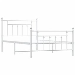 Berkfield Home Metal Bed Frame with Headboard & Footboard White 100x200 cm - thumbnail 5