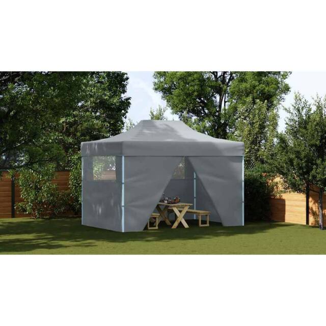 Berkfield Home Durable Foldable Tent Pop-Up with 4 Side Walls 3x4.5 m Anthracite in Charcoal - image 1