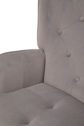 Living and Home Flannel Upholstered Tufted Lounge Chair in Light Grey - thumbnail 8