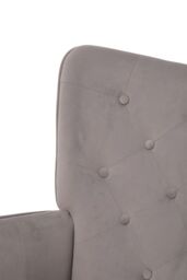 Living and Home Flannel Upholstered Tufted Lounge Chair in Light Grey - thumbnail 7