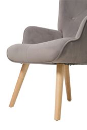 Living and Home Flannel Upholstered Tufted Lounge Chair in Light Grey - thumbnail 9