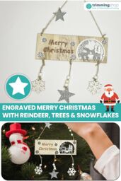 Neel Blue 20cm x 17cm x 2cm Wooden Merry Christmas Hanging Sign in Natural - Size: 20 cm x 17 cm x 2 cm - thumbnail 4