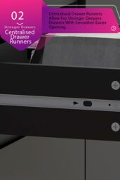 FWStyle Stora Matt 6 Drawer Chest (H) 77 (W) 110 (D) 40cm Extra Deep Drawers in Black - thumbnail 3