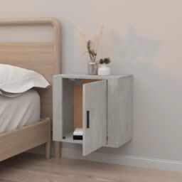 Berkfield Home Wall-mounted Bedside Cabinet Concrete Grey 50x30x47 cm - Size: 50 x 30 x 47 cm - thumbnail 3