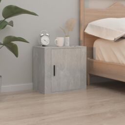 Berkfield Home Wall-mounted Bedside Cabinet Concrete Grey 50x30x47 cm - Size: 50 x 30 x 47 cm - thumbnail 1