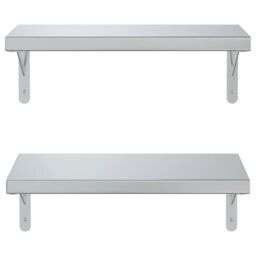 Berkfield Home Wall Shelves 2 pcs 50x23.5 cm Silver Stainless Steel - thumbnail 5