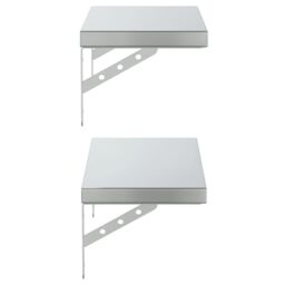 Berkfield Home Wall Shelves 2 pcs 50x23.5 cm Silver Stainless Steel - thumbnail 6