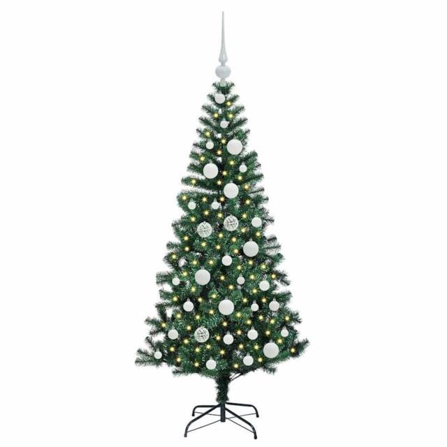 Berkfield Home Elegant Artificial Pre-lit Christmas Tree Green 120 cm PVC & Metal - image 1