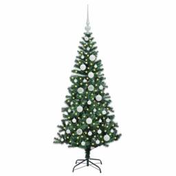 Berkfield Home Elegant Artificial Pre-lit Christmas Tree Green 120 cm PVC & Metal - thumbnail 1