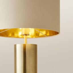 ValueLights Lexy Beige & Metallic Gold Shade with Gold Dimmable Touch Table Lamp - thumbnail 3