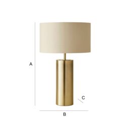 ValueLights Lexy Beige & Metallic Gold Shade with Gold Dimmable Touch Table Lamp - thumbnail 7