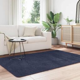 Berkfield Home Shaggy Rug High Pile NAVARRA Navy 130x200 cm Polyester in Blue - Size: Medium - thumbnail 3