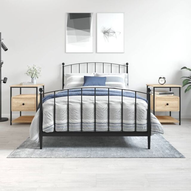Berkfield Home Bedside Cabinets 2 pcs Sonoma Oak 40x42x56 cm Engineered Wood in Brown - Size: 40 x 42 x 56 cm - image 1