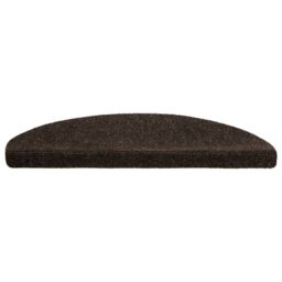 Berkfield Home Self-adhesive Stair Mats 10pcs Dark Brown 65x21x4cm Needle Punch - Size: Medium - thumbnail 4